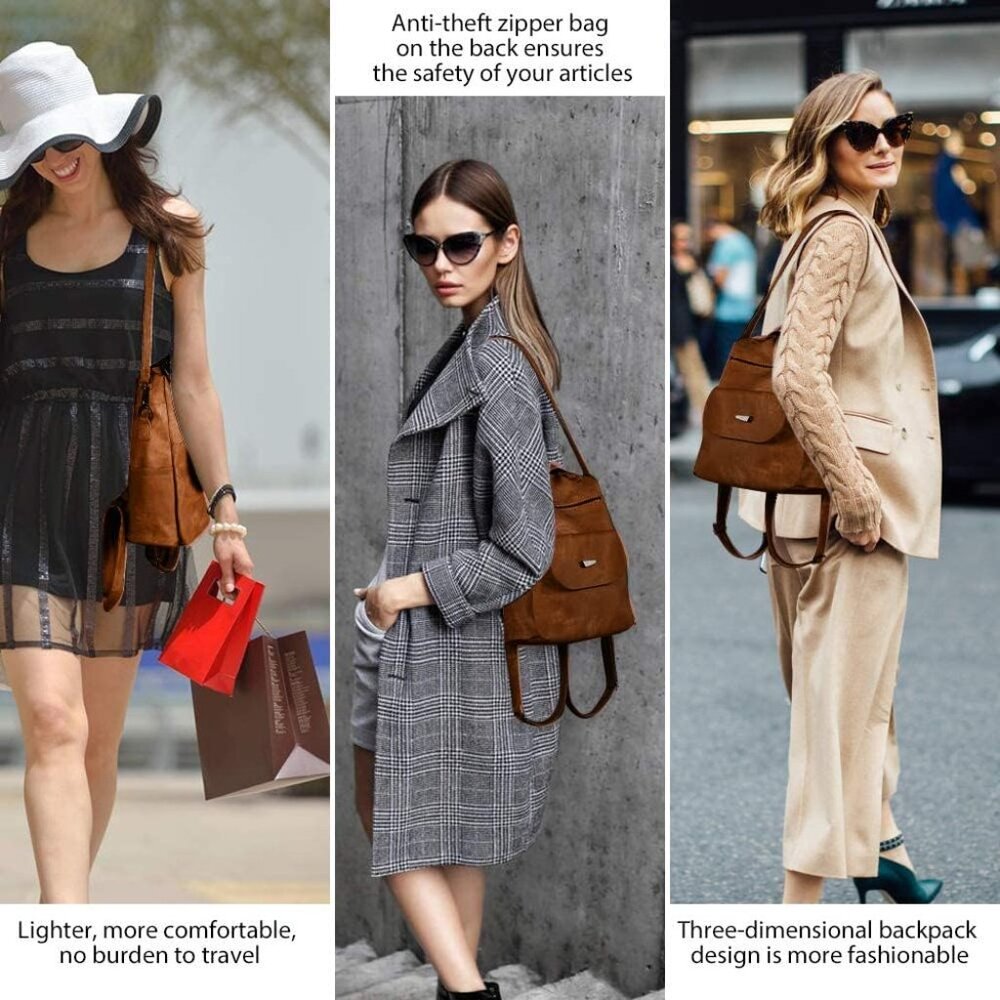 Versatile Small Leather Backpack Purse - Waterpro… - image 8